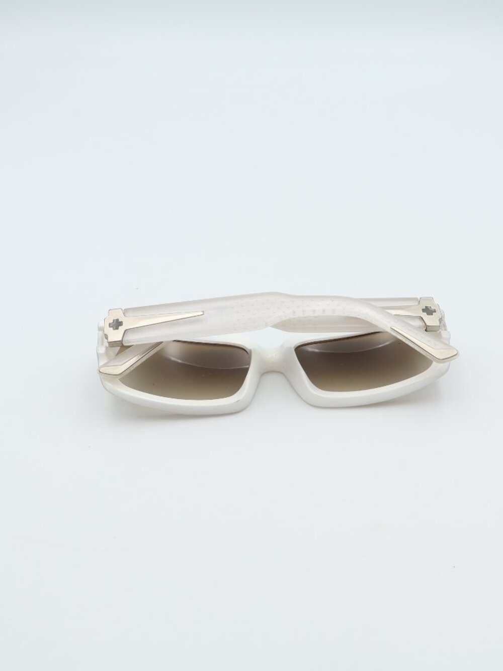 SPY Optic Twiggy .021C White Rectangular Sunglasses Made in Italy Y2K - Picture 7 of 9